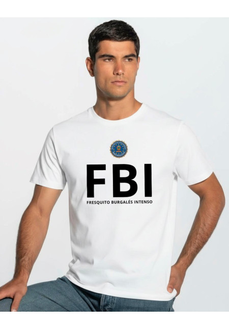 Camiseta Blanca FBI Fresquito Burgalés Intenso Modelo 03
