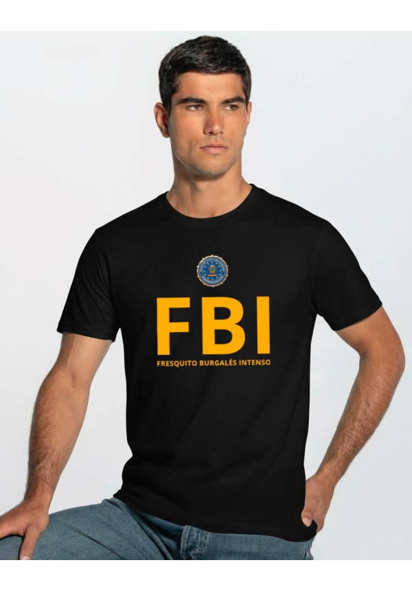 Camiseta Negra FBI Fresquito Burgalés Intenso Modelo 01
