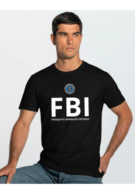 Camiseta Negra FBI Fresquito Burgalés Intenso Modelo 02