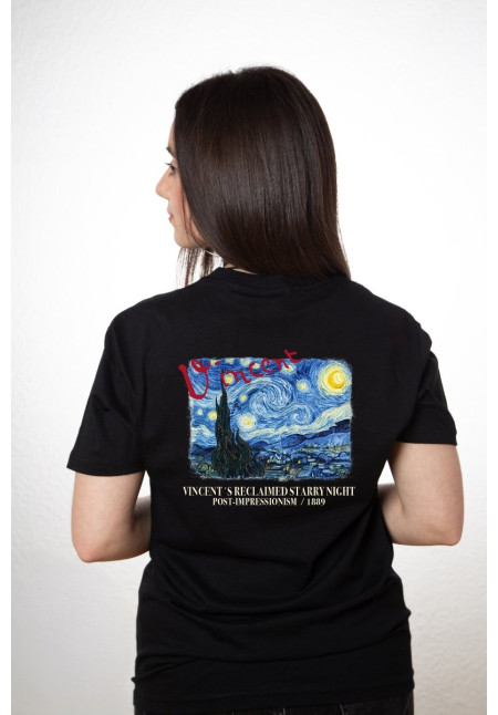 Camiseta Negra Vangogh Starry Night