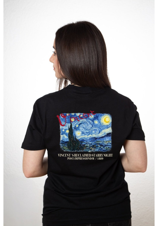 Camiseta Negra Vangogh Starry Night