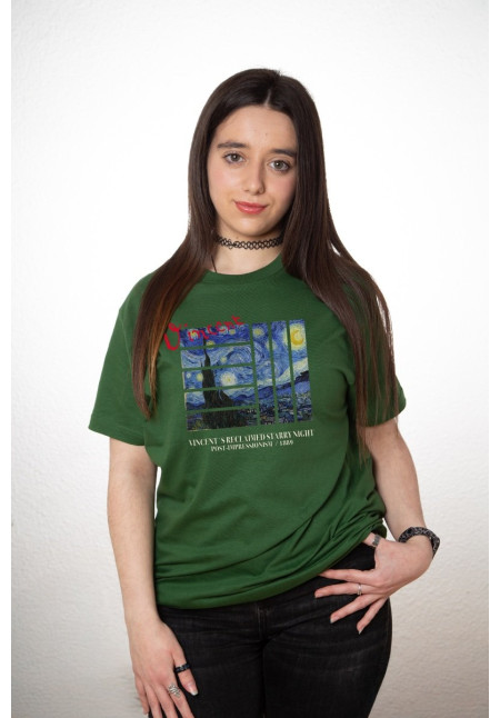 Camiseta Verde Vangogh Starry Night V2