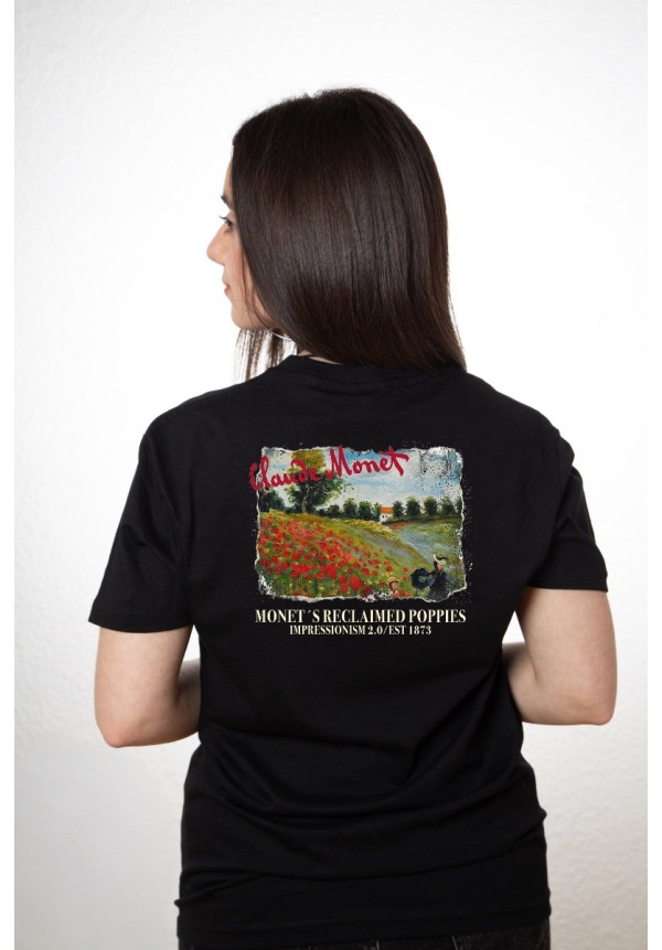Camiseta Negra Monet Amapolas