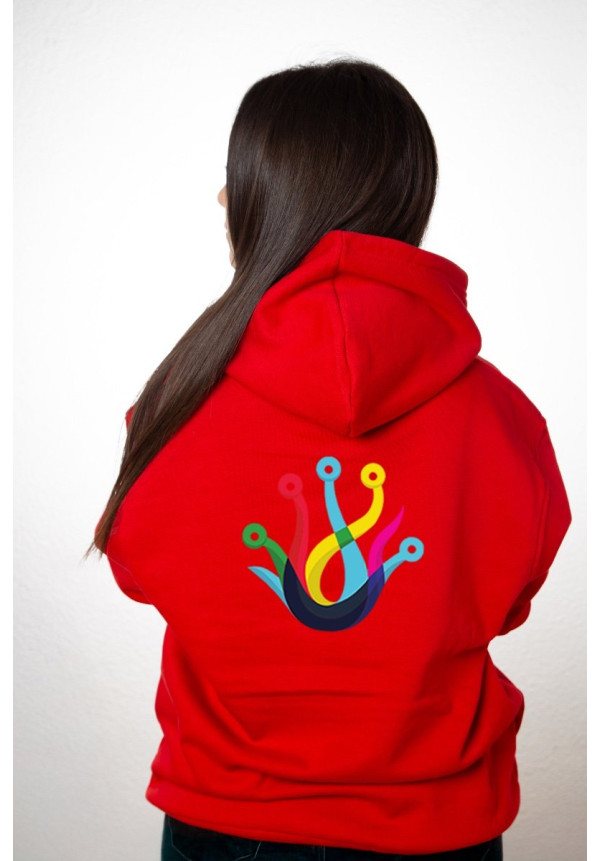 Sudadera Personalizada Unisex Capucha Roja