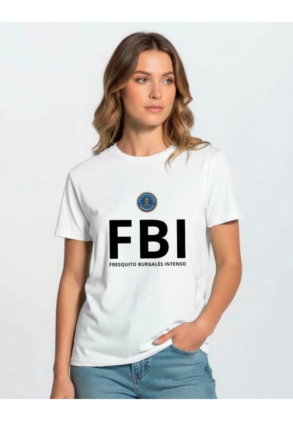Camiseta Blanca FBI Fresquito Burgalés Intenso Modelo 03