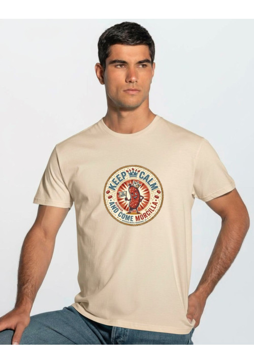 Camiseta Beige Keep Calm Morcilla
