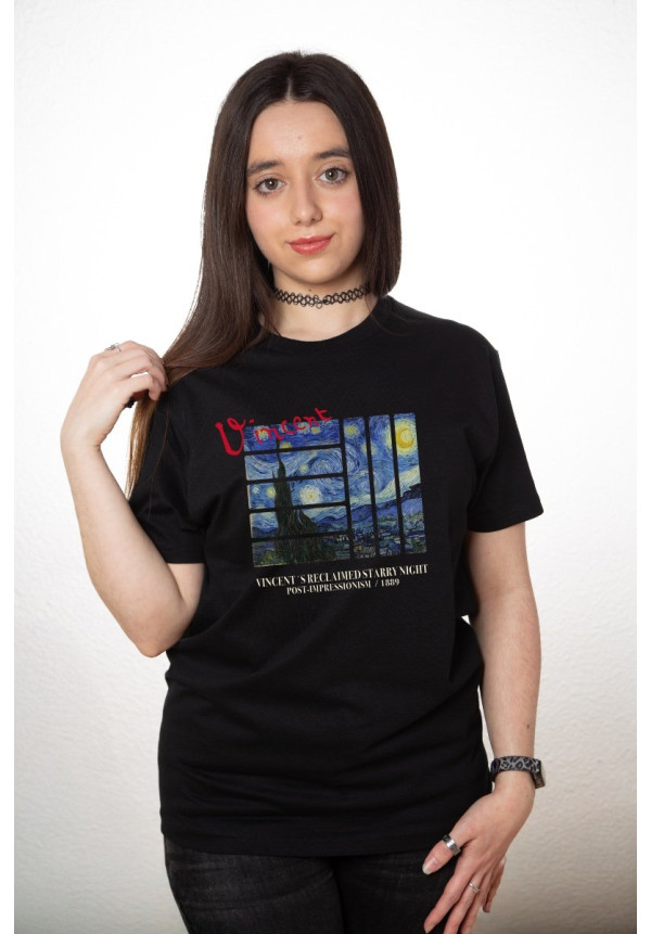 Camiseta Negra Vangogh Starry Night V2