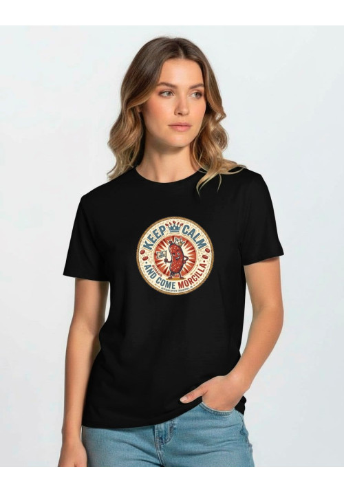 Camiseta Negra Keep Calm Morcilla