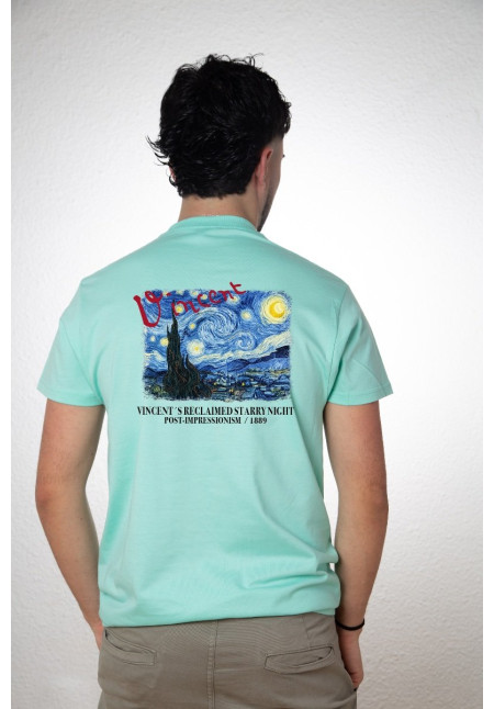 Camiseta Aqua Vangogh Starry Night