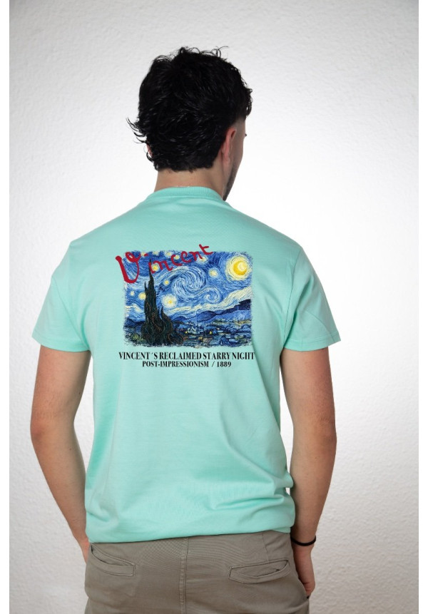 Camiseta Aqua Vangogh Starry Night