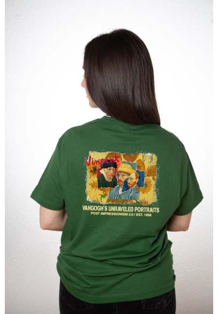 Camiseta Verde Vangogh Autorretrato
