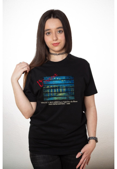 Camiseta Negra Starry Night Over The Rhone V2