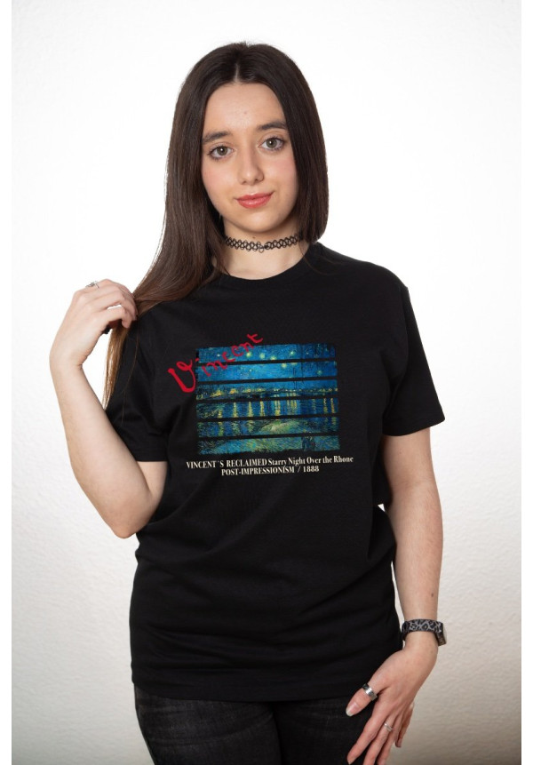 Camiseta Negra Starry Night Over The Rhone V2