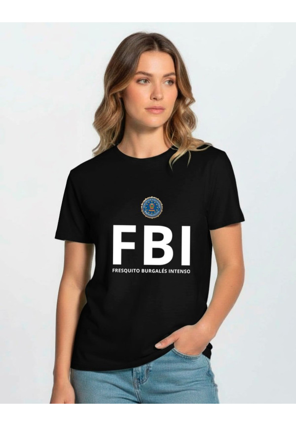 Camiseta Negra FBI Fresquito Burgalés Intenso Modelo 02