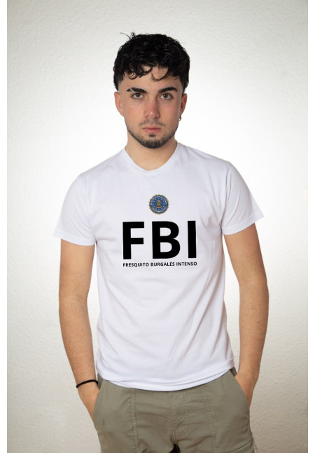 Camiseta Blanca FBI Fresquito Burgalés Intenso Modelo 03