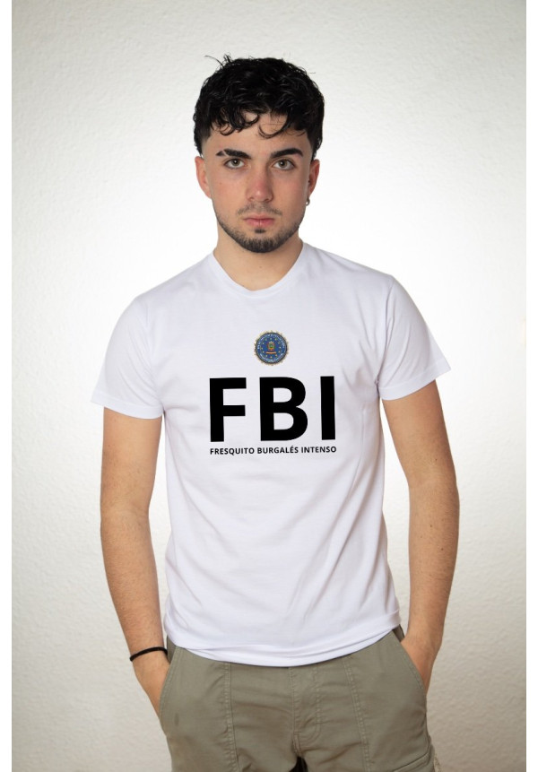 Camiseta Blanca FBI Fresquito Burgalés Intenso Modelo 03