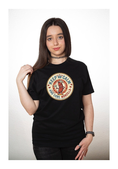Camiseta Negra Keep Calm Morcilla