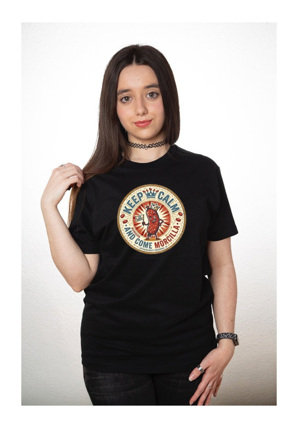Camiseta Negra Keep Calm Morcilla