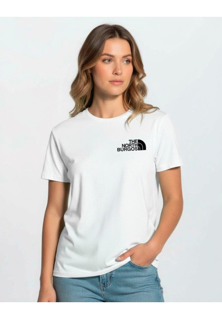 Camiseta Blanca The North Burgos Negra Modelo 02