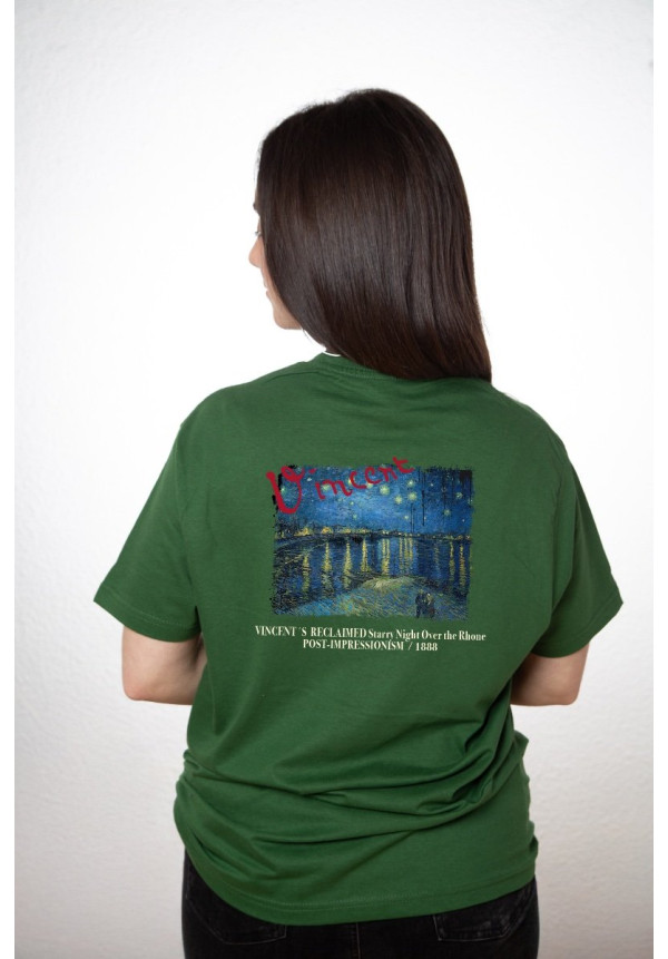 Camiseta Verde Starry Night Over The Rhone