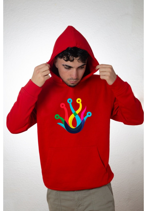 Sudadera Personalizada Unisex Capucha Roja