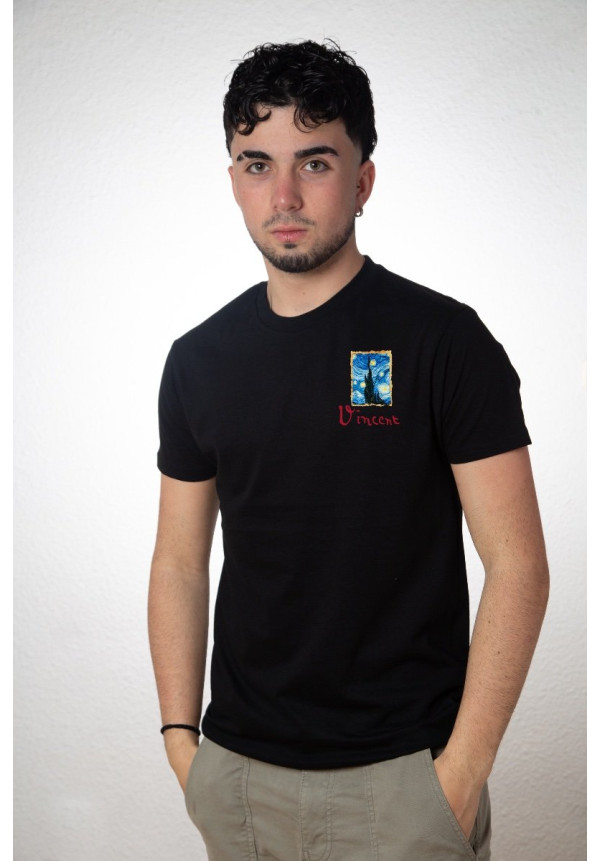 Camiseta Negra Vangogh Starry Night