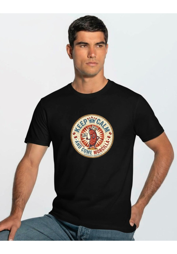 Camiseta Negra Keep Calm Morcilla