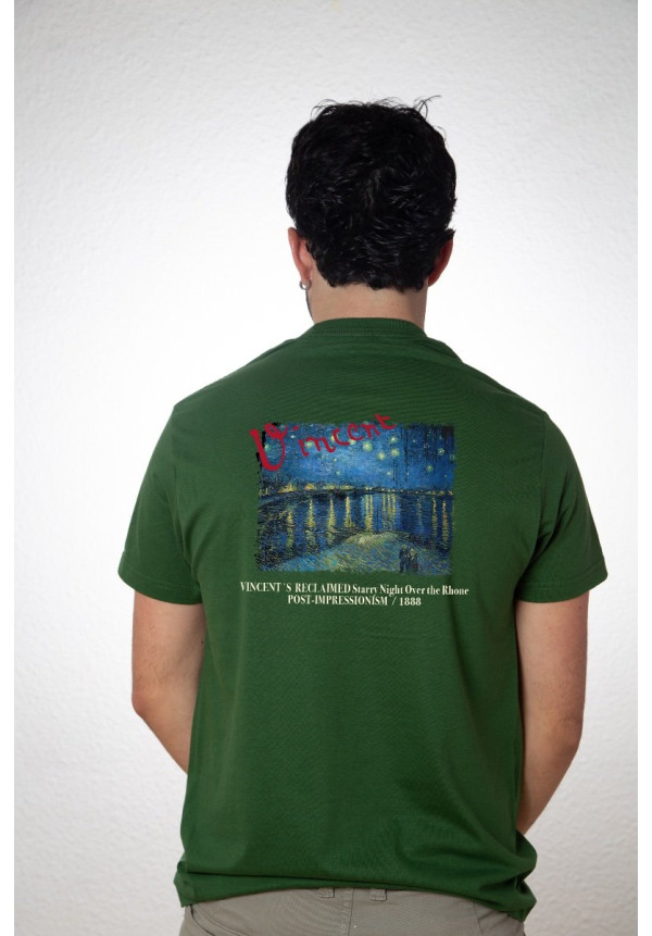 Camiseta Verde Starry Night Over The Rhone