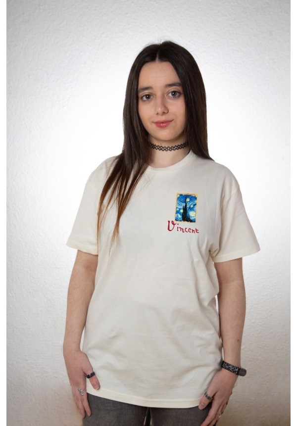 Camiseta Beige Vangogh Starry Night