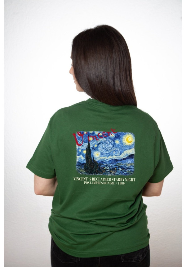Camiseta Verde Vangogh Starry Night