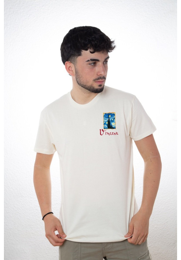 Camiseta Beige Vangogh Starry Night
