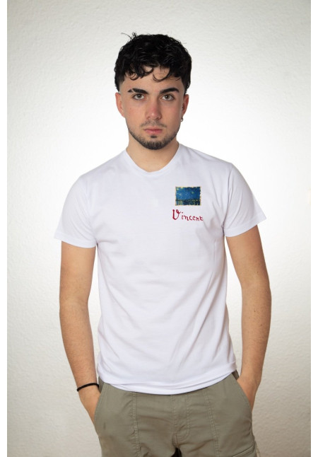 Camiseta Blanca Starry Night Over The Rhone