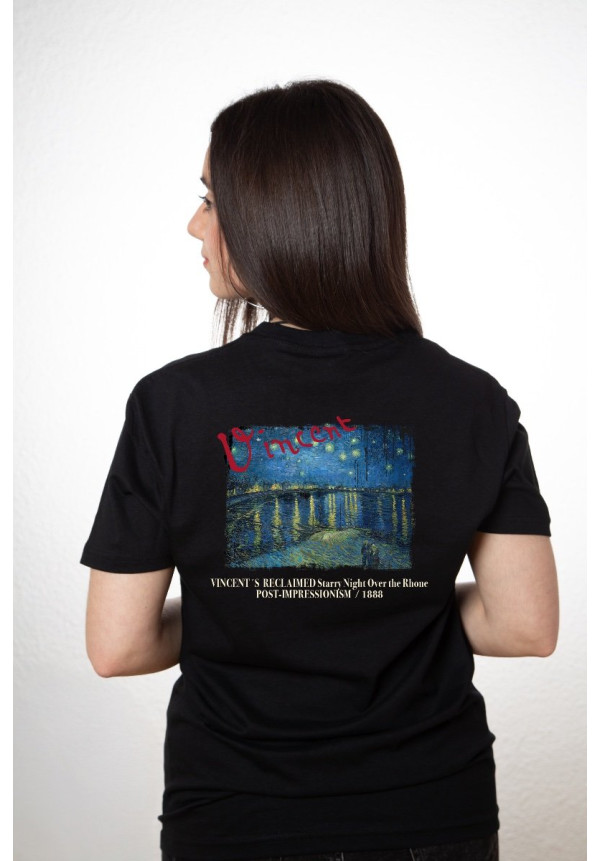Camiseta Negra Starry Night Over The Rhone