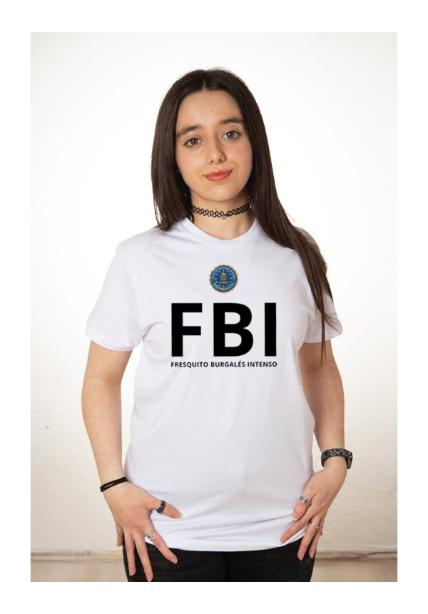 Camiseta Blanca FBI Fresquito Burgalés Intenso Modelo 03