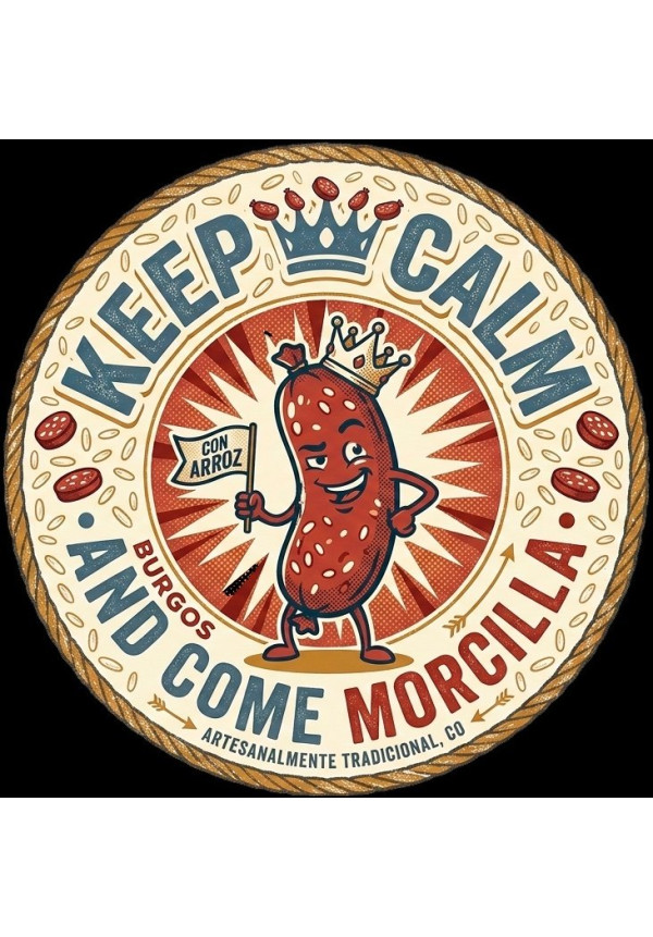 Camiseta Negra Keep Calm Morcilla