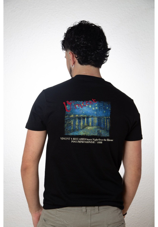 Camiseta Negra Starry Night Over The Rhone