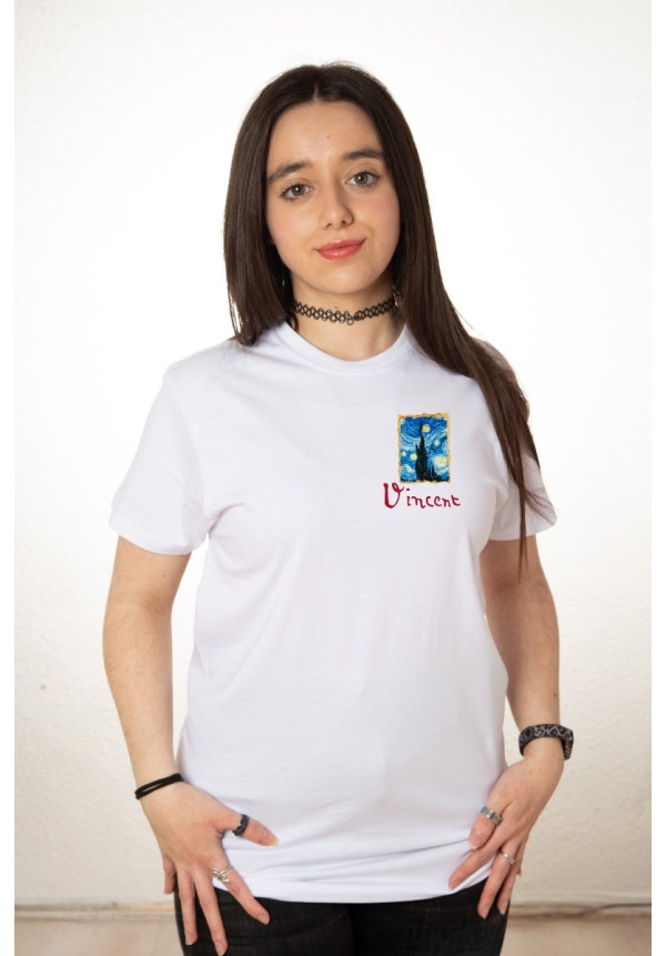 Camiseta Blanca Vangogh Starry Night