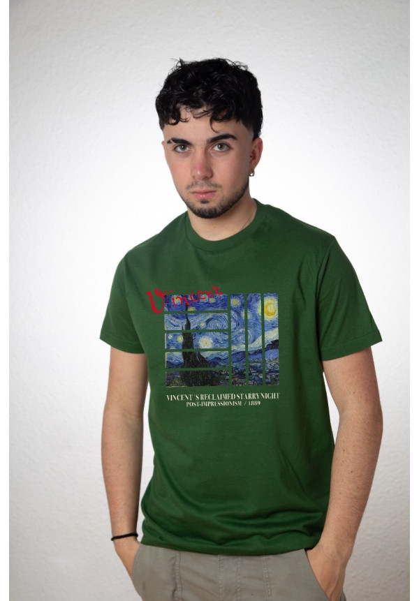 Camiseta Verde Vangogh Starry Night V2