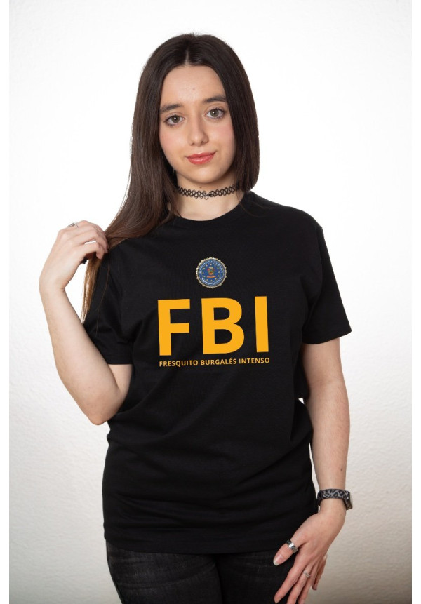 Camiseta Negra FBI Fresquito Burgalés Intenso Modelo 01