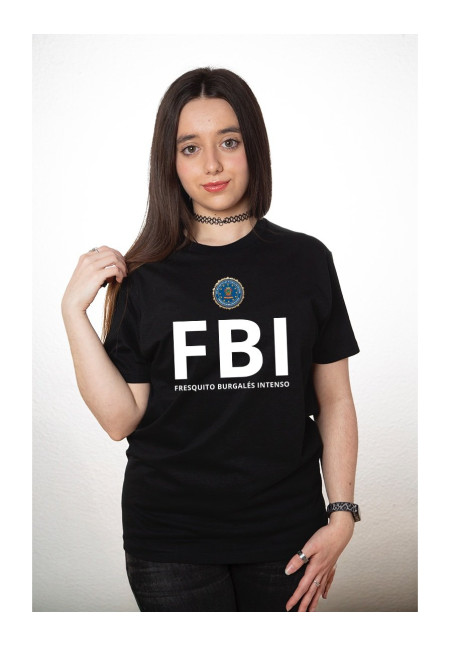 Camiseta Negra FBI Fresquito Burgalés Intenso Modelo 02 Camiseta Negra FBI Fresquito Burgalés Intenso Modelo 02