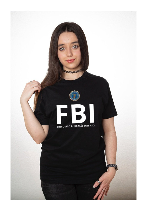 Camiseta Negra FBI Fresquito Burgalés Intenso Modelo 02