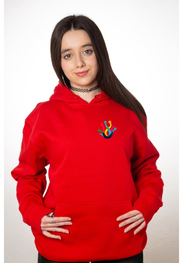 Sudadera Personalizada Unisex Capucha Roja