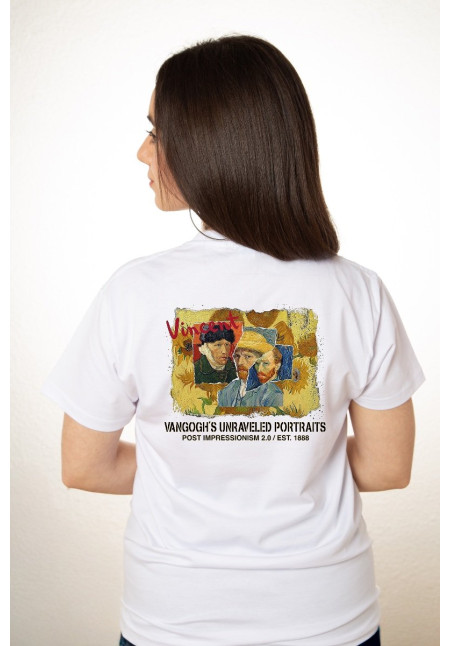 Camiseta Blanca Vangogh Autorretrato