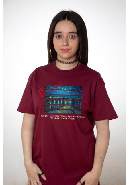 Camiseta Granate Starry Night Over The Rhone V2