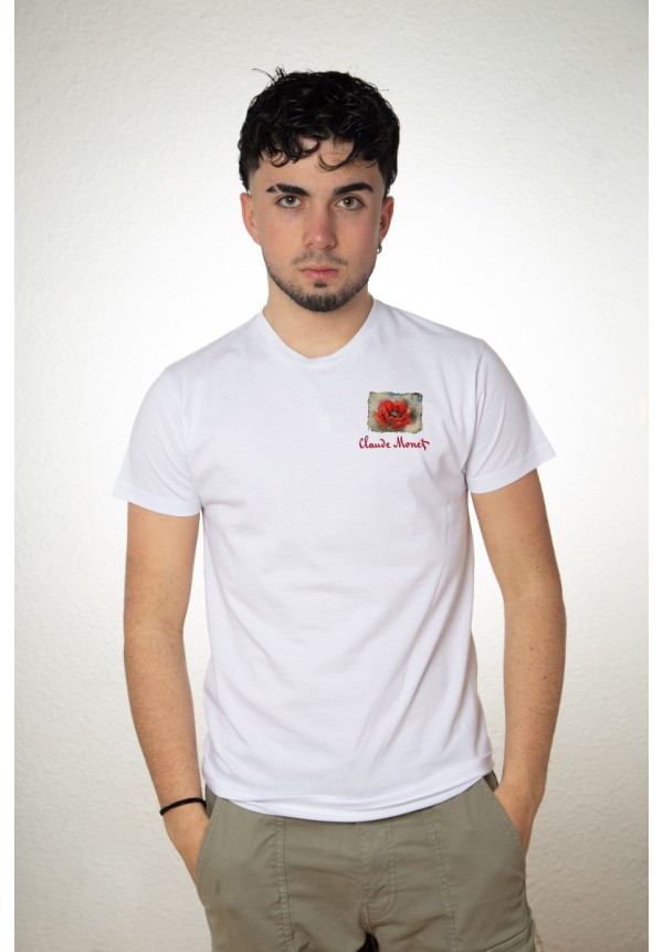 Camiseta Blanca Monet Amapolas