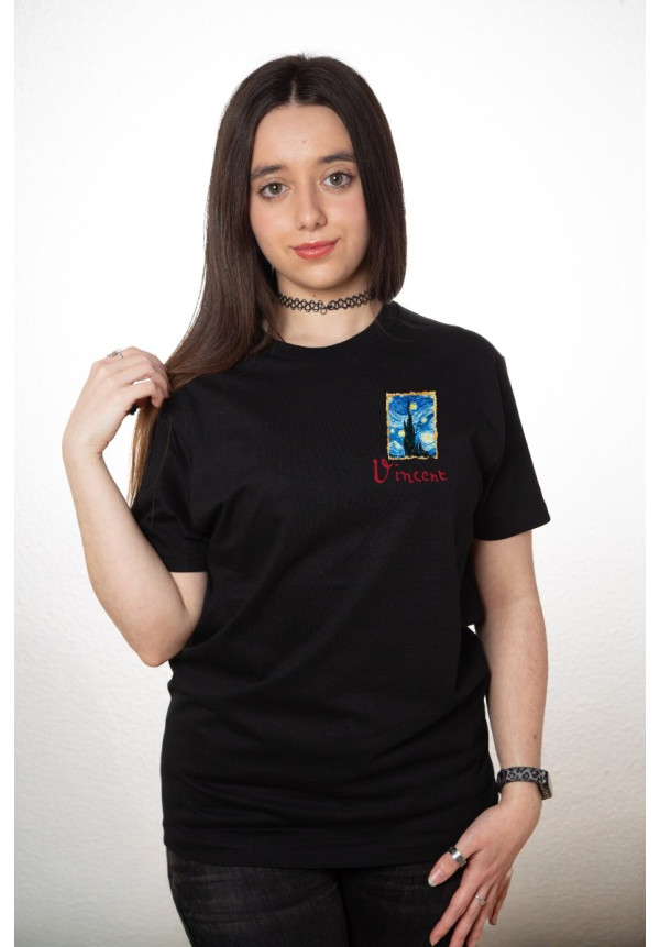 Camiseta Negra Vangogh Starry Night