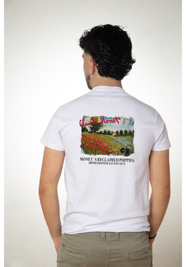 Camiseta Blanca Monet Amapolas