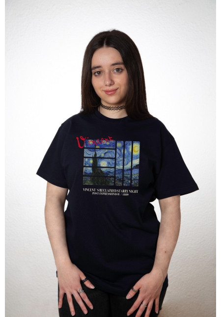 Camiseta Azul Navy Vangogh Starry Night V2