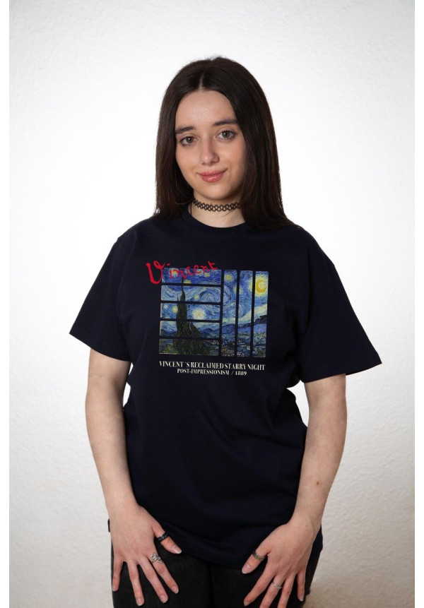 Camiseta Azul Navy Vangogh Starry Night V2