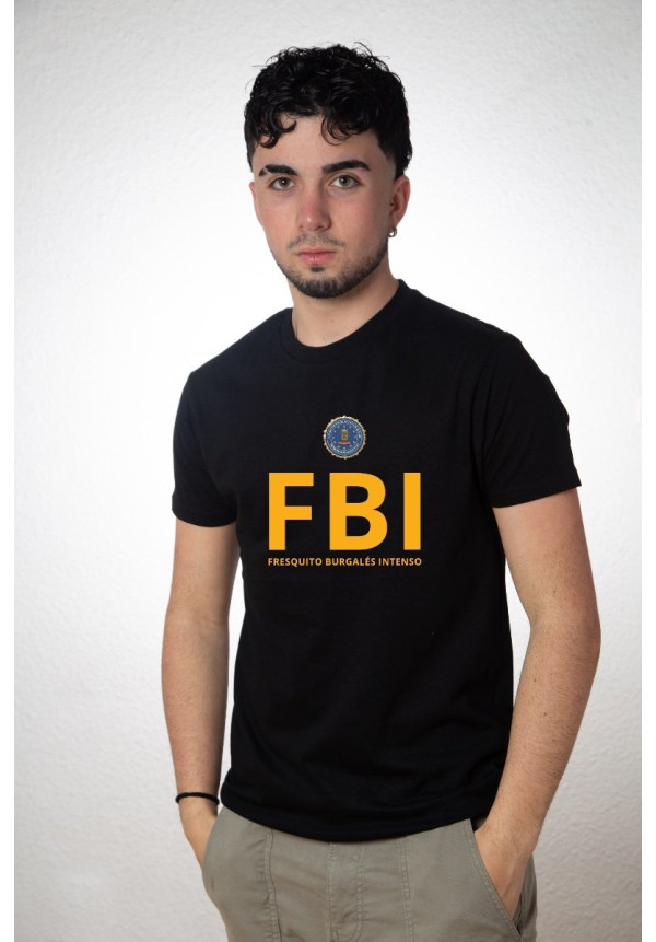 Camiseta Negra FBI Fresquito Burgalés Intenso Modelo 01